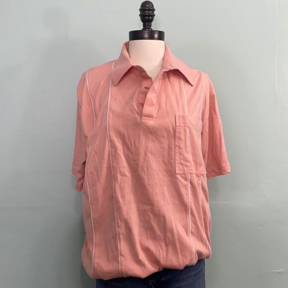 Vintage Pink Piped Polo Collared Tee - Picture 1 of 4